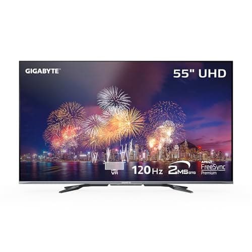 GIGABYTE S55U 55" 120Hz 4K UHD Gaming Monitor, VA, 3840x2160 Display, 2ms Response Time (GTG), 2X HDMI 2.1 (48G, eARC), 2X HDMI 2.0, 2X USB 3.2 Gen 1 (S55U-SA)
