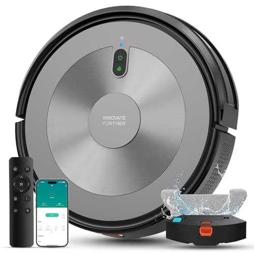 Robot Vacuum and Mop Combo, 3 in 1 Robotic Vacuum Cleaner with 4000Pa Max Suction Brushless Motor, Tangle Free, Auto Charging, Schedule, App/Remote Control, Ideal for Hard Floor, Pet Hair, Carpet