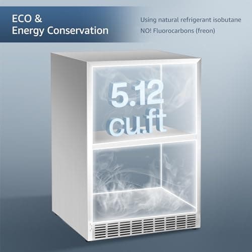 ICEJUNGLE 24" Under Counter Refrigerator, indoor and Outdoor Double Drawer Fridge, Digital Display,for Home and Commercial Use, 5.12cu.ft 7