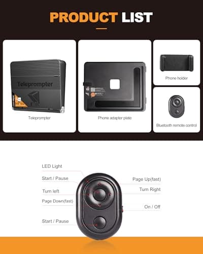 LENSGO Teleprompter for iPhone ipad Smartphone,7.9’’ Mini Portable Prompter with Remote Control,APP Compatible with iOS/Android for YouTube, Zoom, Twitch, Online Teaching,Vlogger,Live Streaming 7