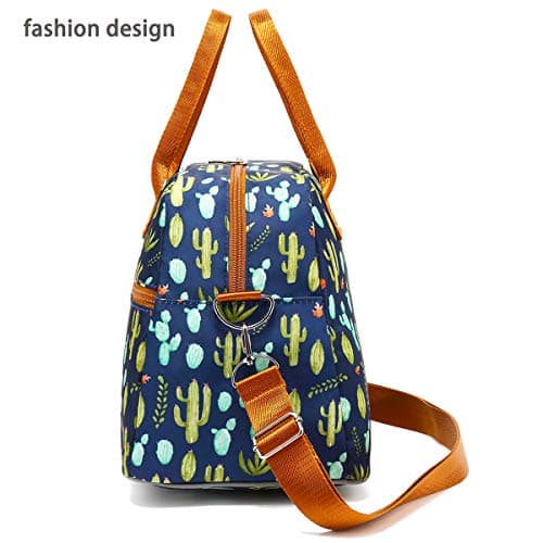 FlowFly Insulated Lunch Bag With Shoulder Strap for Women, Men, and Kids, Large and Reusable, Handle, Freezable Work and School Travel Tote and Meal Prep Organizer,Cactus 6