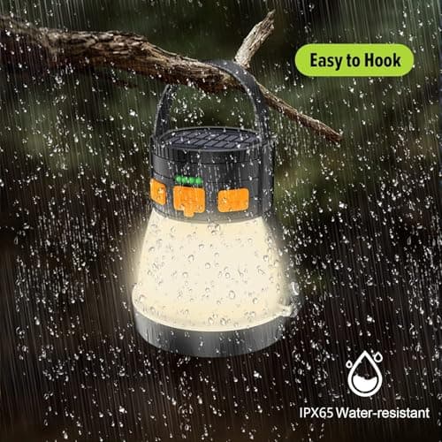 LED Camping Lantern, 1500 Lumens Camping Lantern Rechargeable with Solar Panel Charging, Waterproof, 8 Light Modes, 7500mAh Power Bank, Camping Flashlight for Hurricane Emergency, Hiking, Outdoor 6