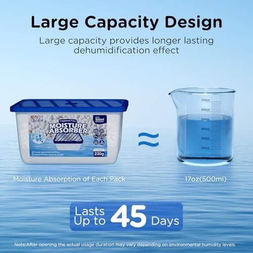 W&E Choice Moisture Absorbers, Portable Humidity Absorber Boxes for Your Bathroom, Closet & Car, Dehumidifier with Fragrance Free, 6 Pack 8