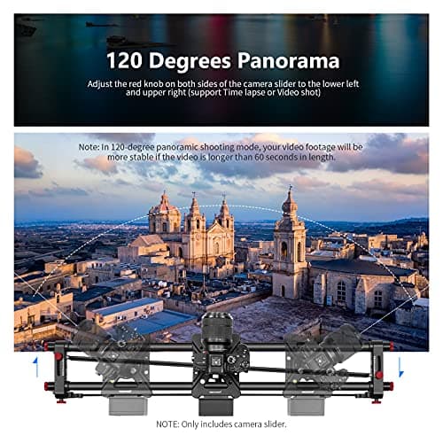 NEEWER 31.5"/80cm Motorized Camera Slider with 2.4G Wireless Control, Carbon Fiber Wireless Camera Slider Supports Video Mode, Time Lapse Photography, Horizontal Tracking and 120° Panoramic Shooting 5