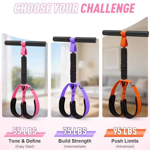 NTIUYOT Upgraded Durable Pedal Resistance Band with Handle, Thickened Latex Tubes and Soft Foam Fabric Foot Pedal, Sit Up Exercise Equipment for Abdomen, Waist, Arm, Core/ABS, Leg, Physical Therapy 7