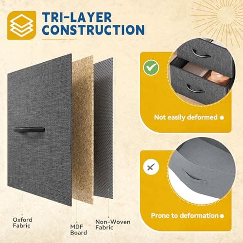 DWVO Dresser for Bedroom, Fabric Dresser with 8 Drawers, Chest of Drawers for Closet, Living Room 6