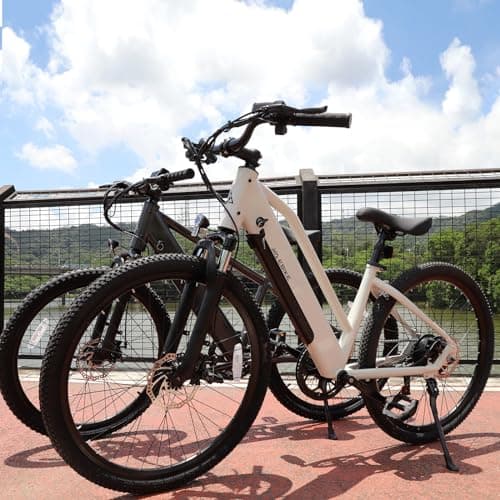Electric Bike for Adults,Electric Commuter Bike 23MPH,Smart App,26" Tire,Peak 500W Motor,Range 35 Miles,7-Speed,Electric BIcycle with 360Wh Removable Battery Hidden,Suspension Fork,LCD Display 7