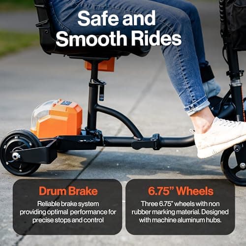 SuperHandy Passport Mobility Scooter for Adults - Foldable, 3 Wheel, Airline Travel Friendly - 6.5 Mile Range, 48V 2Ah Li-Ion Swappable Battery System (1 Li-Ion Battery) 6