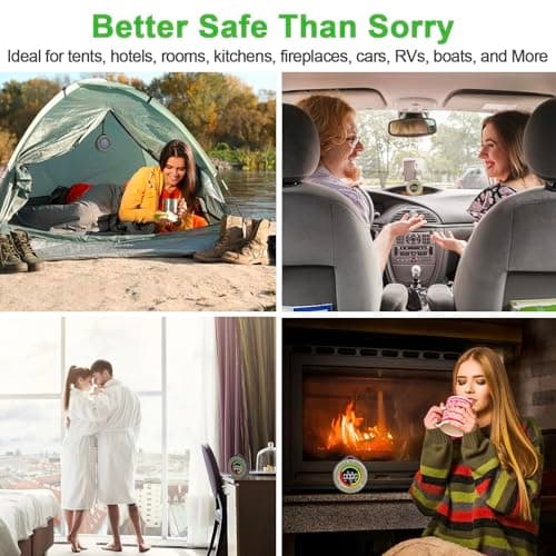 Pildegro 3-in-1 Portable Carbon Monoxide Detector, Professional Rechargeable Real-Time Travel CO Monitor 140HR Standby, Premium Reliable CO Detector with Loud Alarm for Air Safety (Grey/Courage) 7