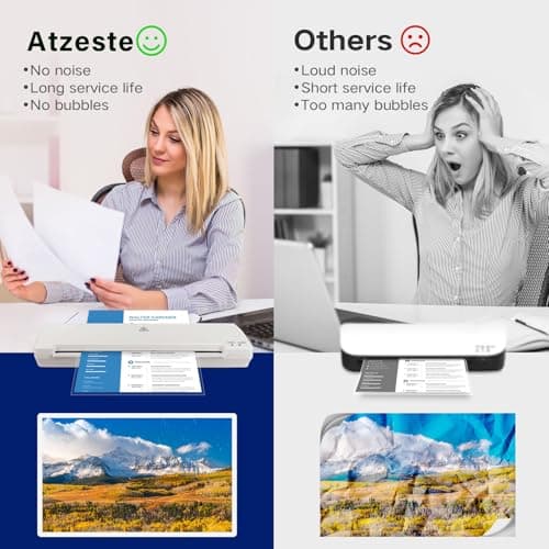 A3 Laminator 13 Inch Laminator Machine, 7 in 1 Desktop Thermal Laminator, Never Jam with 40 Laminating Pouches, Paper Trimmer and Corner Rounder, Fast Warm-Up Home Office School Use, White 6