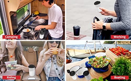 SIGNORAWARE Salt and Pepper Shakers Moisture Proof Set of 2 Large Salt Shaker to go Camping Picnic Outdoors Kitchen Lunch Boxes Travel Spice Set Clear with Black Lids Plastic Airtight Dispenser 6