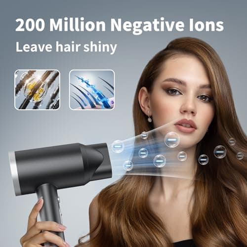 ANNE BETTY Ionic Hair Dryer with Diffuser, 1800W Blow Dryer for Women & Men, Fast-Drying, Lightweight, Low Noise, Hair Care Styling Tool for Home, Travel, Gifting 7