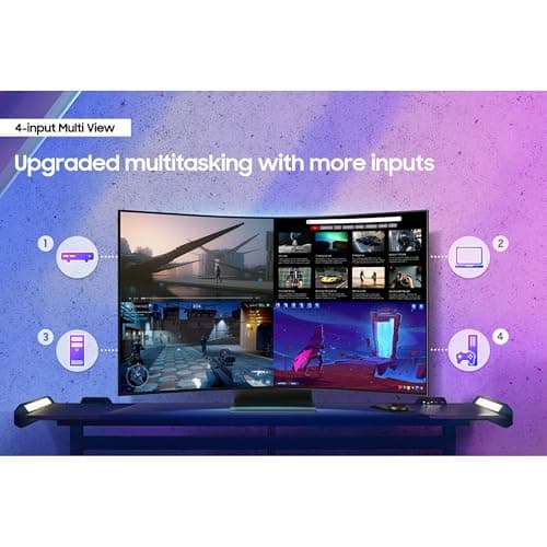 Samsung 55" Odyssey Ark 2nd Gen 4K UHD 1000R Curved Gaming Monitor, 165Hz, 1ms, 4 Input Multi View, Quantum Mini-LED, AMD FreeSync Premium Pro, HDR 10+, Height Adjustable Screen, LS55CG970NNXGO 7