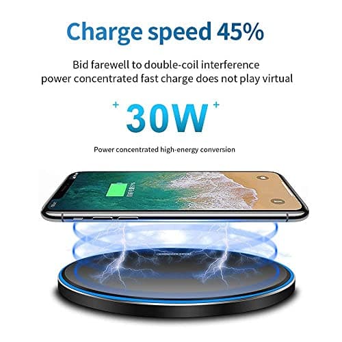 Wireless Charger 30W，Wireless Charger Pad Fast Wireless Charging Compatible with Galaxy S24/S23/S22/S21/S20/S10, Fast Charger Compatible with iPhone 16/15/14/13/12/11 Series 7