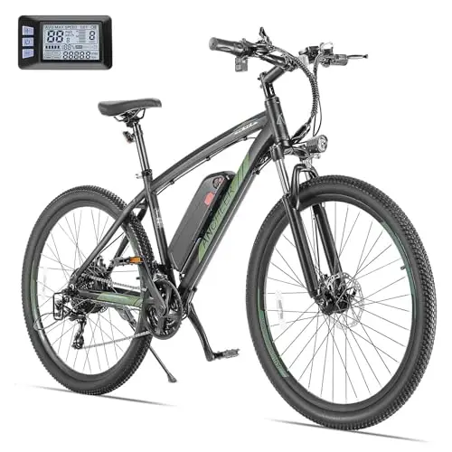 ANCHEER Hummmer Electric Bike for Adults 27.5'' Peak 750W Electric Mountain Bike/Ebike, 3 Hours Fast Charge, 55 Miles Electric Bicycle with 48v/499Wh Battery, LCD Display, 21 Speed Gears