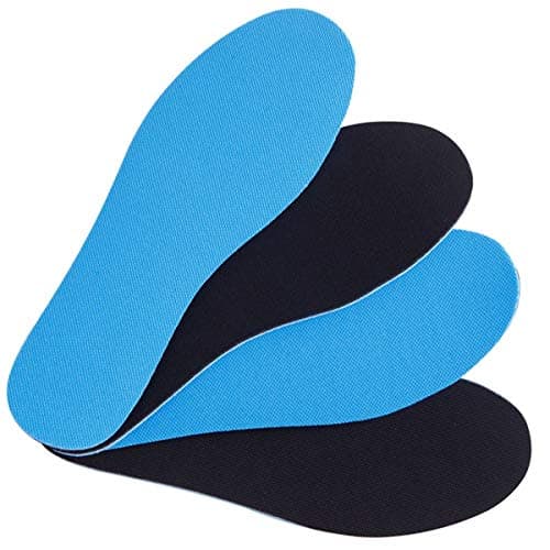 Amitataha 2 Pairs Breathable Insoles, Super-Soft, Sweat-Absorbent, Double-Colored and Double-Layered Shoe Inserts of Foam that Fit in Any Shoes (Blue/Black, 7-9 Women/6-7.5 Men)