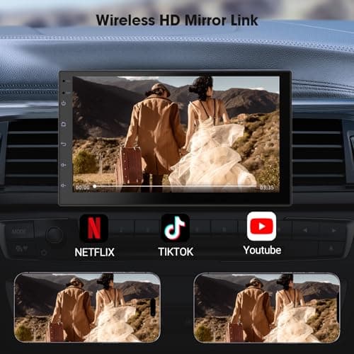 Wireless CarPlay Screen for Car & Android Auto Head Unit - Touchscreen 7 Inch Double Din Car Stereo with Backup Camera for All Cars (2+32GB) 5