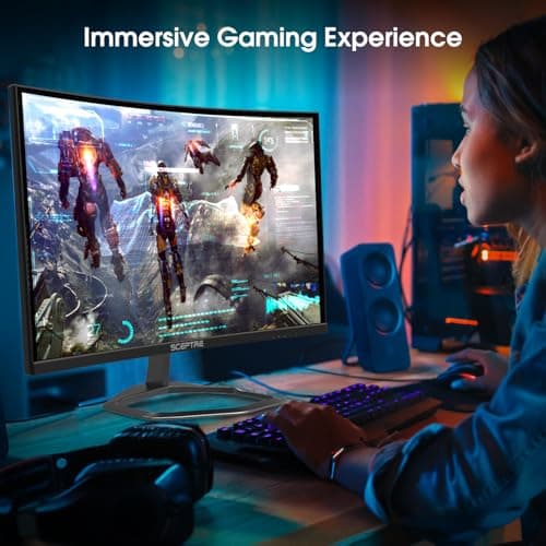 New! Sceptre Curved 24.5-inch Gaming Monitor up to 240Hz 1080p R1500 1ms DisplayPort x2 HDMI x2 Eye Care Build-in Speakers, Machine Black 2026 (C255B-FWT240 Series) 7
