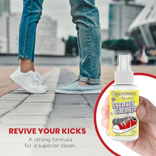 Grandma's Secret Sneaker Cleaner - Shoe Cleaner for Rubber, Canvas and Leather - Stain Remover Spray Removes Dirt, Grime and Grass - 3oz Sneakers Cleaner for Outdoor Shoes, Slippers and Moccasins 5