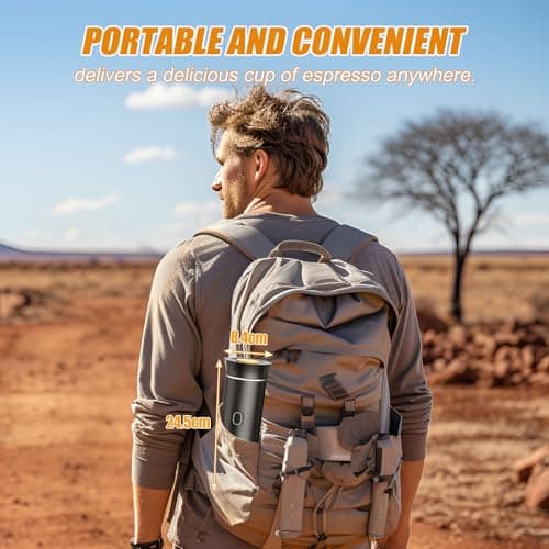 Portable Electric Espresso Maker, 20 bar Mini Travel Coffee maker, Expresso Coffee Machines with USB-C,3-in-1 Car Coffee Maker Self-Heating, Ground Coffee & Capsule(Ns&DG) for Office, Camping, RV 8