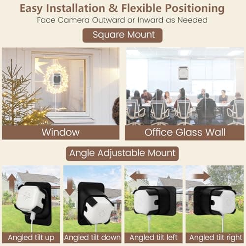3MP 2K Window Camera, 2.4GHz & 5GHz WiFi Indoor Cameras for Home Security with Full Color Night Vision, Dual-Angle Mount, AI Person & Motion Detection, 24/7 Recording, 2-Way Audio, Real-Time Alerts 5
