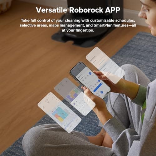 roborock Qrevo Series Robot Vacuum and Mop, 8000Pa Suction, Upgraded from Qrevo S, Anti-Tangle Brushes, Smart Obstacle Avoidance, Auto Mop Washing, All-in-One Dock, 200RPM Spinning Mops, Black(QV 35A) 9