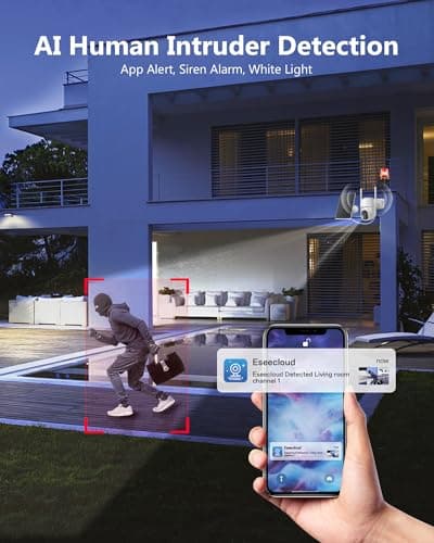 Gianteye 5G&2.4GHz Security Cameras Wireless Outdoor, 2K Cameras for Home Security, Solar & Battery Powered Security Camera Outdoor, Color Night Vision, PZT Human Detection, 2 Packs 7