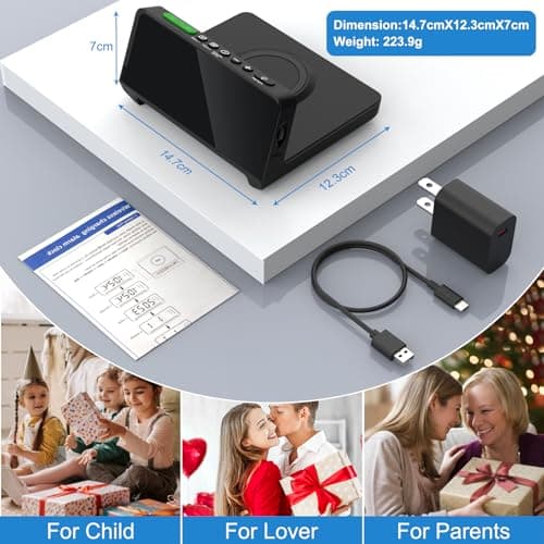 Wireless Charging Alarm Clock Station - Dual USB-C Ports, Dual Alarm, Night Light, Full Dimmable Display, Calendar, Snooze, Perfect for Heavy Sleepers & Teens 8