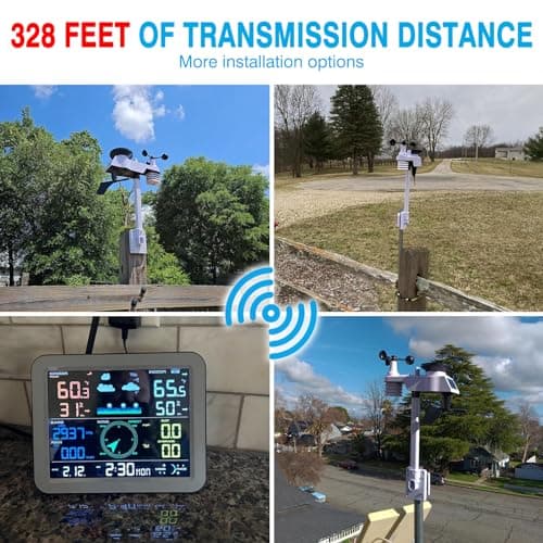 Gevanti Weather Station Wireless with 7-in-1 Sensor,Indoor Outdoor Thermometer,Big Display Digital with Humidity,Rain Gauge,Wind Speed,Forecast,Alarm 5