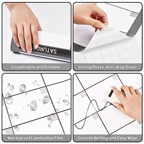 Large Dry Erase Calendar for Wall, Undated 1 Month Wall Calendar, 40" x 28" Erasable & Reusable Laminated Calendar, 10 Round Stickers, Great Layout Wall Calendar Monthly for Home Office School 8