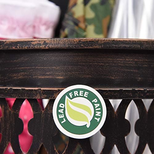 Dualplex Super Quality Umbrella Stand Umbrella Holder Antique Look Metal Entry Hallway Décor Round Style w/Removable Drip Tray Home Office Rack Umbrellas Canes Walking Sticks Gift Idea 16" Tall 6