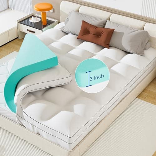Dual Layer 4 Inch Memory Foam Mattress Topper King Size 3 Inch Gel Memory Foam Plus 1 Inch Cooling Pillow Top Cover for Higher Support Relief Back Pain Soft and Breathable with 8-21 Inch Deep Pocket