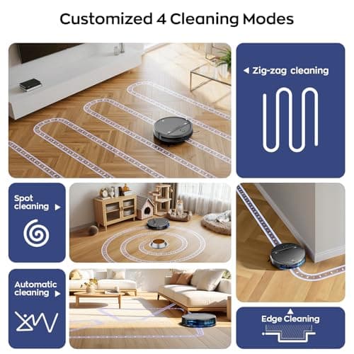 Robot Vacuum and Mop Combo, 2-in-1 Mopping Robot Vacuum Cleaner with 2300Pa Suction, 2.87'' Slim Design, Wi-Fi/App/Voice Control, 3D Obstacle Avoidance&Self-Charging for Hard Floors, Carpets, Pet Hair 6