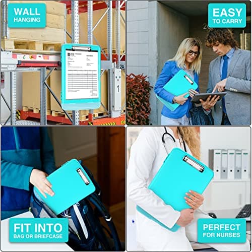 Sooez Clipboards with Storage, High Capacity Clip Boards 8.5x11 with Storage, Heavy Duty Nursing Clipboard Folder, Plastic Clipboard with Pen Holder for Women Teachers Work, School & Office Supplies 7