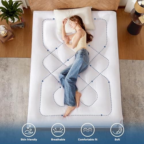 BEDLORE Queen Mattress Topper, Thick Pillow Top Bed Cover for Back Pain Relief, Soft Mattress Pad with Deep Pockets 6-18 inch 6