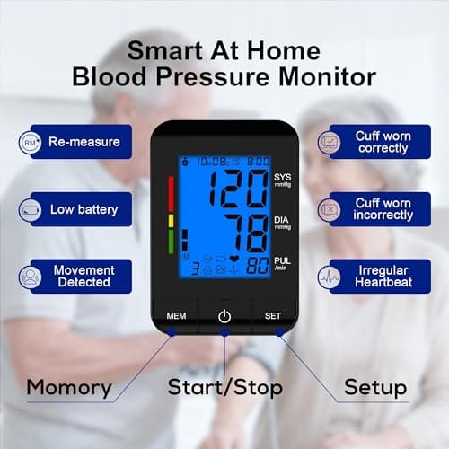Automatic Upper Arm Blood Pressure Monitor for Home Use with 9-17in & 13-21in L/XL/Extra Large Cuff, FSA&HSA Eligible, Accurate Portable Fit Big Arms BP Machine 5