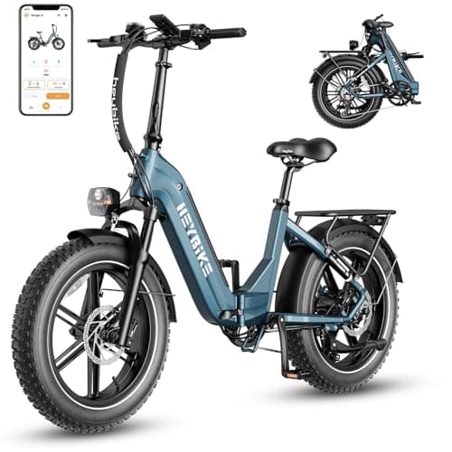 Heybike Ranger S Electric Bike for Adults, Foldable 1500W Peak Motor Ebike, 20" Fat Tire Step-Thru Electric Bicycle, 48V 14.4AH Removable Battery Commuter E Bike, 7-Speed Hydraulic Fork
