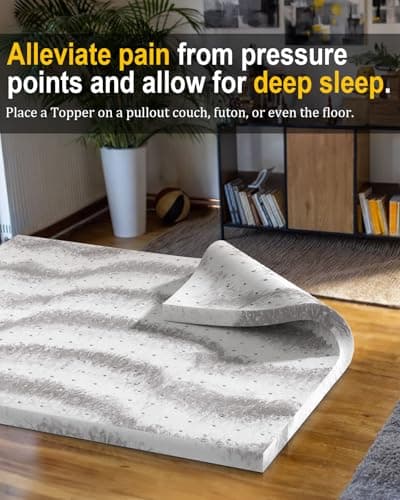 BedsPick 2 Inch Mattress Topper Twin XL Memory Foam, Mattresses Pad Extra Long Twin Charcoal Infused, Soft College Dorm Bed Toppers, CertiPUR-US and Oeko-Tex Standard 100 Certified 6