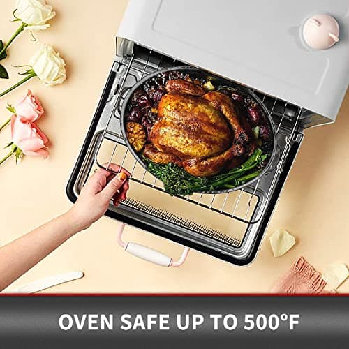 JY COOKMENT Granite Roaster Pan, 18' Enameled Roasting Pan with Domed Lid. Oval Turkey Roaster, Great for Chicken, Lamb, Vegetable. Dishwasher Safe Cookware Fit for 18Lb Turkey 7