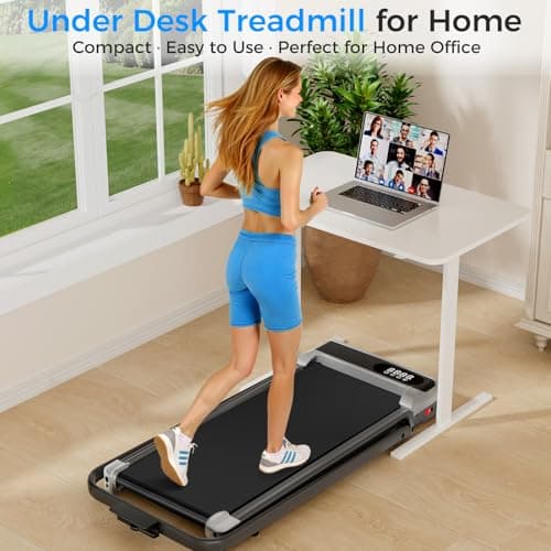 ShineMaos Walking Pad Treadmill with Handle Bar for Home Office,3.0HP Low Noise Portable Folding Under Desk Treadmill with Remote Control,Jogging Running Machine,350 Lbs Capacity,LED Display 9