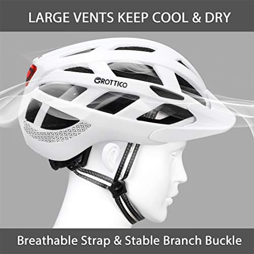 Adult-Men-Women Bike Helmet with Light - Mountain Road Bicycle Helmet with Replacement Pads & Detachable Visor 5