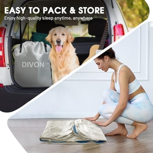 DIVON Air Mattress Full with Built in Pump,18’’Thicken Inflatable Mattress in 3 Mins,Foldable Blow Up Mattress,Portable Full Size Air Mattress for Camping,Travel&Floor,Air Bed for Adults,660lbs 9