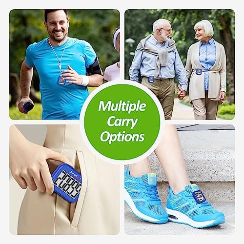3D Pedometer for Walking, Simple Step Counter for Walking with Removable Clip and Lanyard, Accurate Pedometers for Steps, Step Tracker with Large Display for Men Women and Kids (Blue) 6