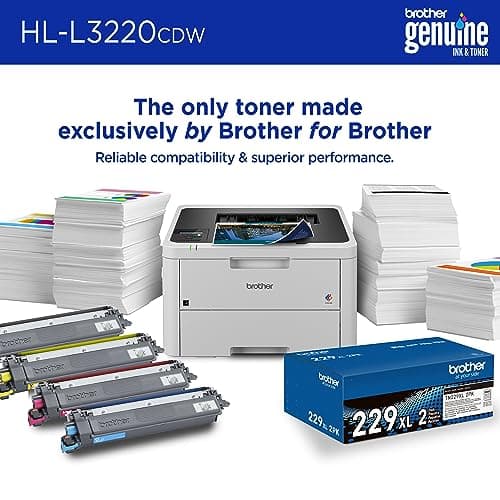 Brother Color Laser Printer with Wireless Printing Fast 19 PPM Output, Duplex Feature, Mobile Device Compatible, 250-Sheet Paper Tray for Professional Home Office Printing (HL-L3220CDW) 4