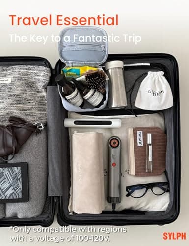 SYLPH Mini High-Speed Hair Dryer, 110,000 RPM Fast Drying Portable Blow Dryer, 0.55lb Ultra-Lightweight, 200M Negative Ions & Smart Temp Control, Travel Hairdryer for Home, Gym & Hotel (Dark Silver) 5