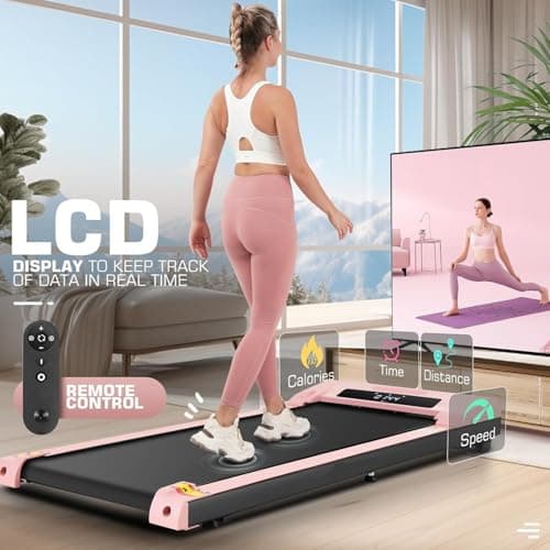 ANCHEER Walking Pads, 2 in 1 Under Desk Treadmill 2.5HP Compact Running Machine with Remote Control, 300lbs Weight Capacity for Home/Gym/Office,Ultra-Quiet, Installation-Free 5