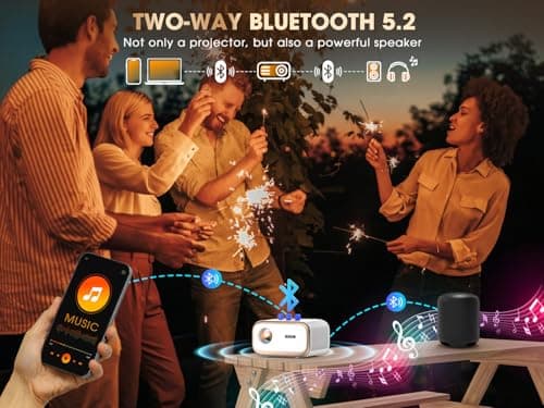 Smart Projector with WiFi 6 & Bluetooth, Compatible With Netflix/YouTube/ Prime Video Apps, Auto Focus & Keystone, Full-Sealed Optical Engine, Native 1080P Projector 7