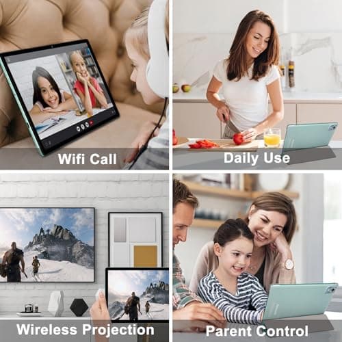 2025 Android 14 Tablet with Keyboard 20GB+128GB+1TB Expand, 10.1 Inch Octa-Core 2-in-1 Tablets with HD IPS Display, 5G WiFi 6, 6000mAh Battery, BT5.0, Split Screen, Widevine L1, Mouse, Case -Green 7