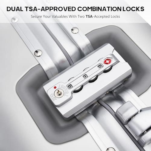 YYW All aluminum-magnesium Carry-On Luggage 20 Inch,Airline Approved Lightweight Suitcase with TSA Lock and Silent Wheels,Suitable for business travel (Silver, 20in) 5