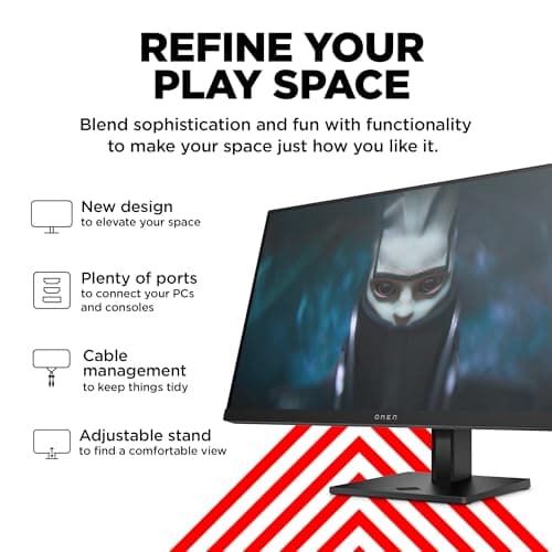 HP OMEN 23.8" FHD 165Hz Gaming Monitor, FHD Display (1920 x 1080), IPS panel, 99% sRGB, 90% DCI-P3, 16:9, AMD FreeSync Premium Technology, 24 (2023),Black 2